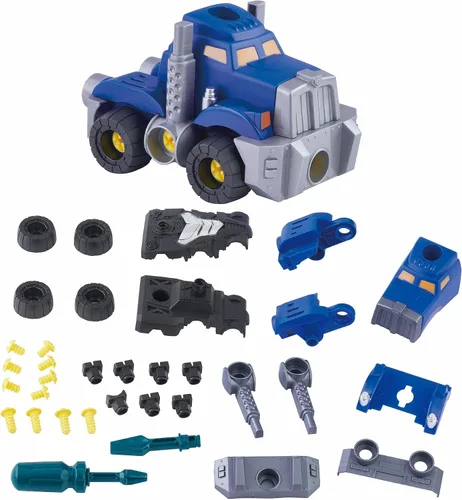 Vista 7 de Toysmith Construye tu propio juego de vehículos, construye 3 vehículos diferentes de 84 piezas, el juego incluye motocicleta, camión todoterreno