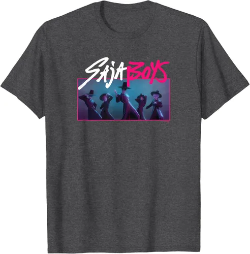 Vista 33 de Camiseta Oficial de KPop Demon Hunters Saja para Niños Negro