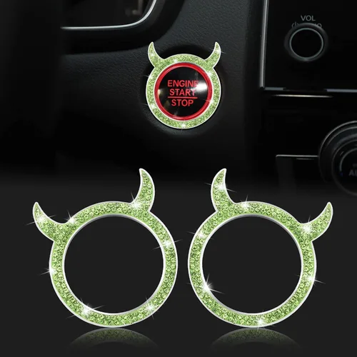 Vista 16 de WINKA Bling Cubierta del Botón de Arranque del Motor del Coche Universal Push Start Stop Trim Anillo de Encendido Tapa Decoraciones 2 piezas