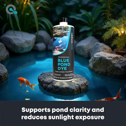 Vista 2 de Blue Pond Dye - Consigue agua de estanque hermosa y apta para peces - AquaDoc Pond Supplies