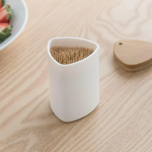 Vista 3 de Cabilock Funda portadora de palillos de dientes con tapa de bambú para hotel restaurante