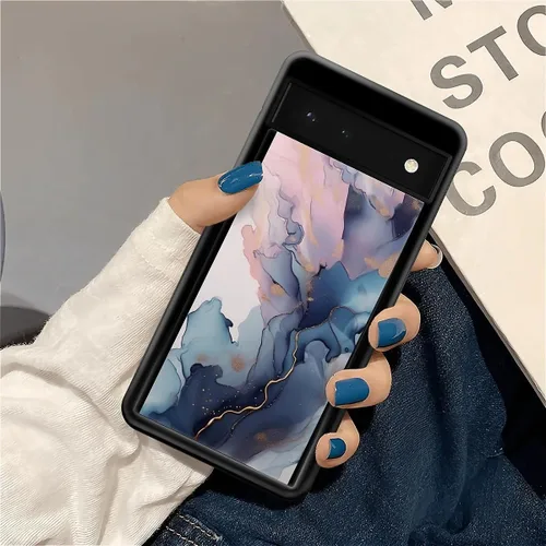 Vista 1687 de Compatible con Google Pixel 4A 5G Mobile Case Creative Acrylic Panel trasero Silicona Protección Grip especialmente diseñado para Google Pixel 4A 5G