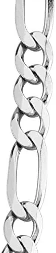 Vista 4 de Miabella 925 Sterling Silver Italian 7mm Solid Diamond-Cut Figaro Link Chain Necklace for Men Made in Italy