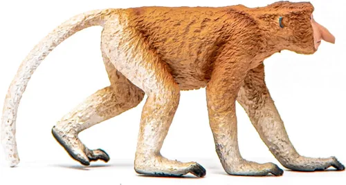 Vista 6 de Schleich Wild Life - Figura realista de mono Proboscis – Auténtico y altamente detallado juguete de animales salvajes, duradero para la educación