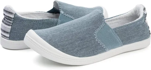 Vista 4 de FUNKYMONKEY - Zapatos para mujer, cómodos, caña baja, de lona, sin cordones, clásicos, casuales, para caminar