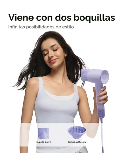 Vista 7 de Secador de Pelo Laifen SE 2, Secador de Pelo Iónico Negativo de 200 Millones con Modo Infantil y Motor Sin Escobillas de 108,000 RPM, Secador