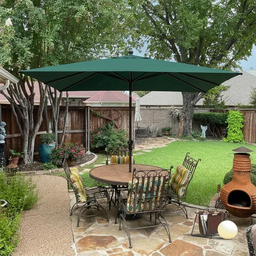 Vista 97 de PURPLE LEAF - Sombrilla de patio rectangular de 6' x 4', sombrilla de mesa para exteriores con marco de aluminio, sombrilla de mercado, sombrilla