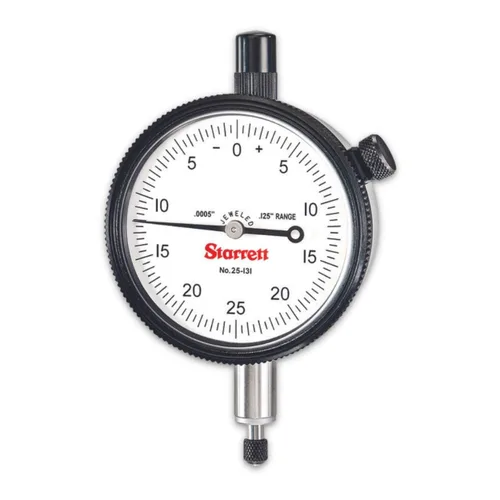 Vista 8 de Starrett Indicador de Cuadrante Serie 25 con Rodamientos de Rubí y Oreja en el Centro Posterior - Carátula Blanca, Rango de 0-.025", Cuadrante