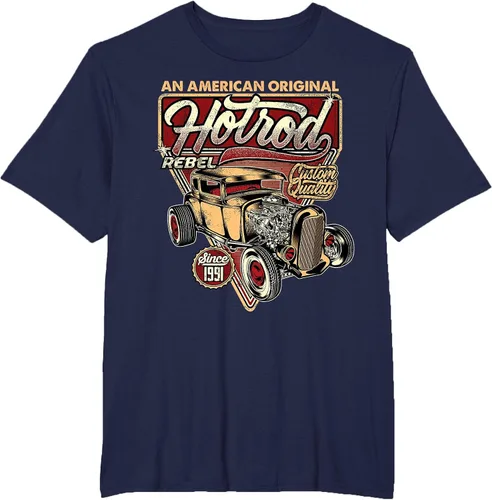 Vista 63 de Camiseta vintage Hot Rod Speed and Power para hombre Asphalt Grey