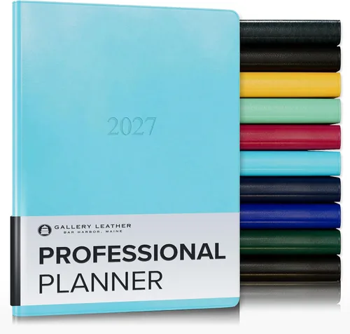 Vista 33 de Gallery Leather Professional Weekly Monthly Planner 2027, Elegantly Bound Calendar Planner and Notebook with Stylish Gold-Gilded Page Edges, 12