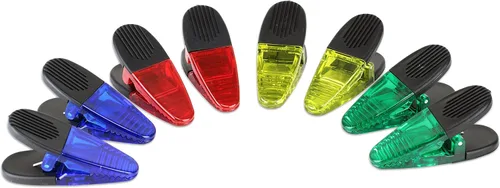 Vista 15 de Clips de plástico grueso con imán de neodimio - 3-1/4" de longitud - Durable versátil multiusos (transparente)