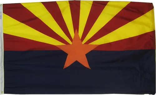 Vista 6 de Annin Flagmakers Bandera del estado de Arizona fabricada en Estados Unidos según las especificaciones de diseño oficiales del estado, 2 x 3 pies