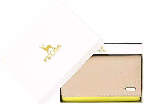 Vista 2 de Cartera RFID de cuero genuino para mujer multicolor 19 ranuras para tarjetas