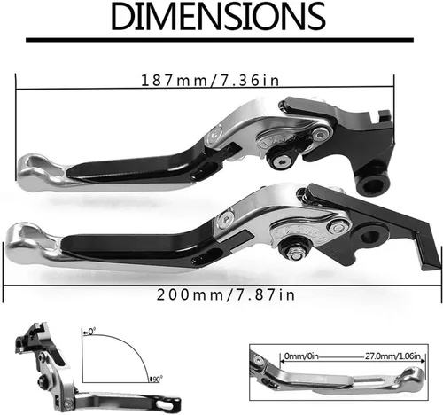 Vista 2 de for Suzuki V-Strom 2002-2016 2015 2014 20132 012 2011 2010 V-Strom Motorcycle Brake Handle Adjustable Brake Clutch Lever Handbar (Color : 1)