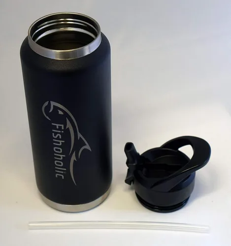 Vista 3 de Fishoholic Regalo de pesca – Vaso de acero inoxidable de doble pared – 20 onzas, 30 onzas y 36 onzas