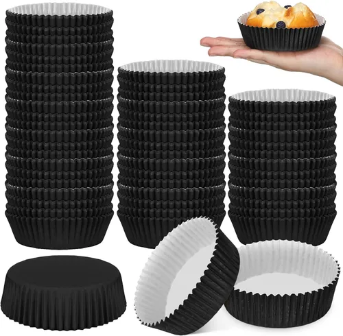 Vista 13 de Uiifan Moldes Desechables Redondos para Cupcakes, Moldes de Papel para Hornear, Envolturas de Cupcake, Papel para Cupcake Apto para Microondas