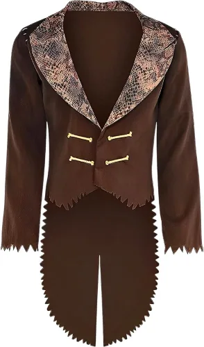 Vista 2 de Amscan Witch Doctor - Chaqueta para hombre, talla pequeña/M, tela marrón encantadora, perfecta para Halloween y fiestas temáticas, 1 unidad