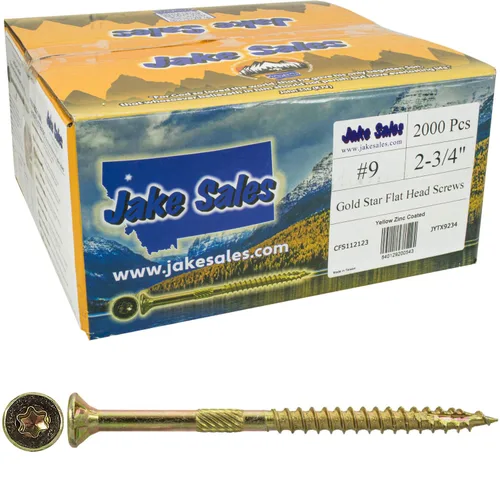 Vista 238 de 8 x 1 revestimiento exterior recubierto de bronce, tornillo de madera multiusos compatible con ACQ, cabeza plana Torx/Star Drive de 1 libra, 288