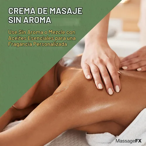 Vista 5 de MASSAGE FX Crema de masaje sin perfume, 4 onzas, cremas de masaje para terapia de masaje, infundidas con árnica, girasol y vitamina E