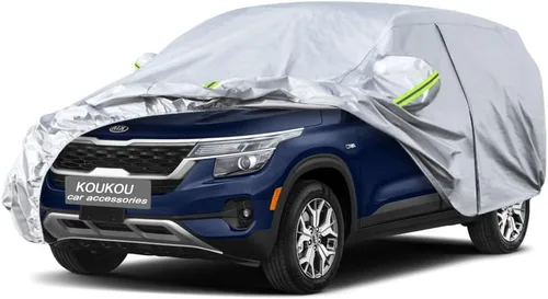 Vista 157 de KouKou Funda impermeable para automóvil SUV adecuada para BMW X1 de 2009 a 2025, 7 capas a prueba de viento para todo tipo de clima, cubierta