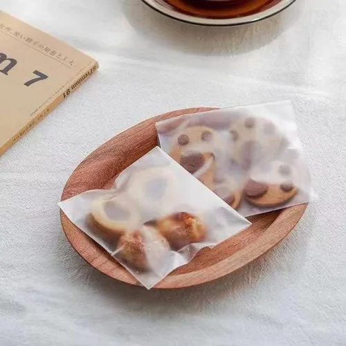 Vista 2 de 100 bolsas de OPP semitransparentes esmeriladas, adecuadas para embalar galletas, chocolate, dulces, postres, paquetes de aperitivos, pan, envoltura