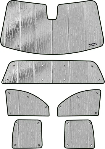 Vista 7 de Pigenius Combo de parasol para parabrisas y portón trasero para Chevy Silverado/GMC Sierra 1500/2500/3500 HD 2014-2018 Crew Cab, reversible
