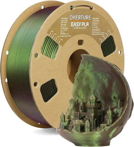 Vista 97 de OVERTURE - Filamento de ácido poliláctico (Easy PLA) para impresora 3D de 1.75 mm, bobina de cartón de 2.2 libras, precisión dimensional +/- 0.02