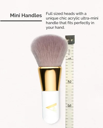 Vista 2 de Veil Cosmetics Pro On The Go - Juego de brochas de maquillaje de 5 piezas 1 cepillo corrector, 1 brocha de base, 1 cepillo de labios, 1 cepillo