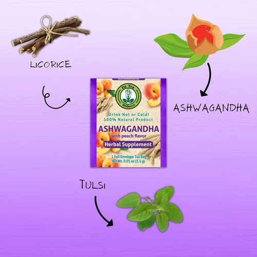 Vista 3 de Dr. Tea Wellness Ashwagandha Tea con sabor a melocotón - 20 bolsas de té