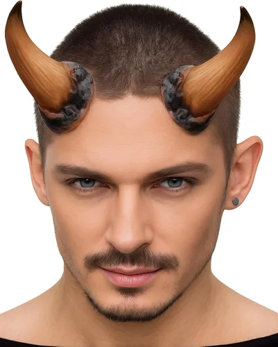 Vista 7 de Libima Cuernos de diablo de Halloween para hombre y mujer, prótesis de látex, disfraz de Halloween, cuernos de cabra para cosplay con caja
