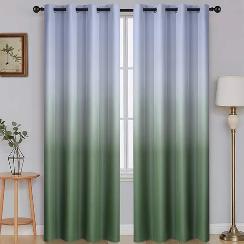 Vista 125 de SimpleHome Cortinas degradadas degradadas para oscurecer la habitación de 36 pulgadas de largo para dormitorio, con ojales y bloqueo de luz Negro