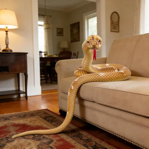Vista 5 de Mukouxun Serpiente de peluche gigante de 112 pulgadas, serpiente de peluche para niños, juguetes de broma de animales de peluche, anaconda gigante