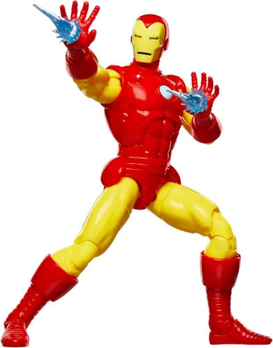 Vista 4 de Marvel Legends Series Iron Man, Avengers Retro Marvel Comics Secret Wars Figura de acción coleccionable de 6 pulgadas con escudo Marvel Legends