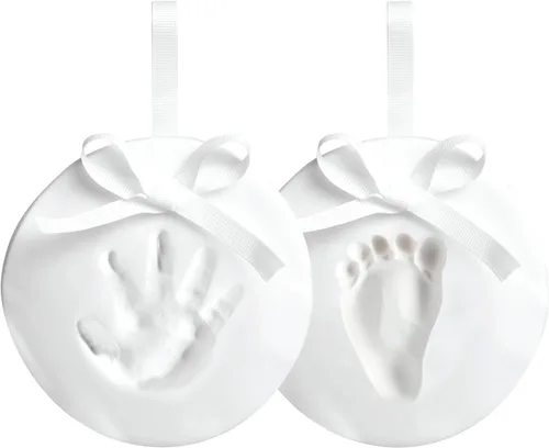 Vista 11 de Reece Studio My Little Print Baby Handprint or Footprint Clay Keepsake Tin Arcilla no tóxica segura para bebés, sin mezclar ni hornear manualidades