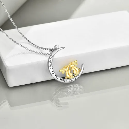 Vista 3 de WINNICACA 925 Sterling Silver Cute Animal Necklace FrogPandaElephantKoalaPigFoxBunnyWolf Necklace Jewelry Gifts for Women Girls Animal Lovers