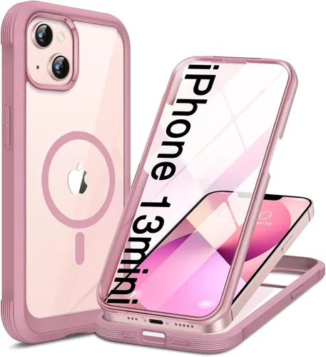 Vista 34 de Miracase - Funda magnética para iPhone 13 Pro Max de 6.7 pulgadas (compatible con MagSafe), transparente, completo, protector de pantalla de vidrio