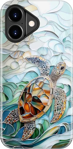 Vista 99 de LUMARKE Funda para iPhone 14/iPhone 13, lindo Y2K floral, carga inalámbrica Mosaico Tortuga Shell