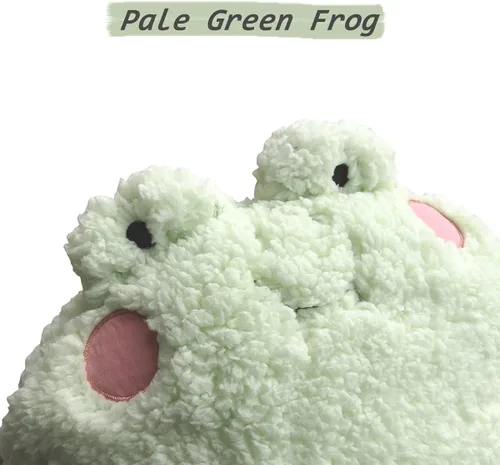 Vista 3 de Almohada de felpa de rana, adorable animal de peluche de rana (15 * 14 pulgadas), decoración de cojín para el hogar, almohada para abrazar de felpa