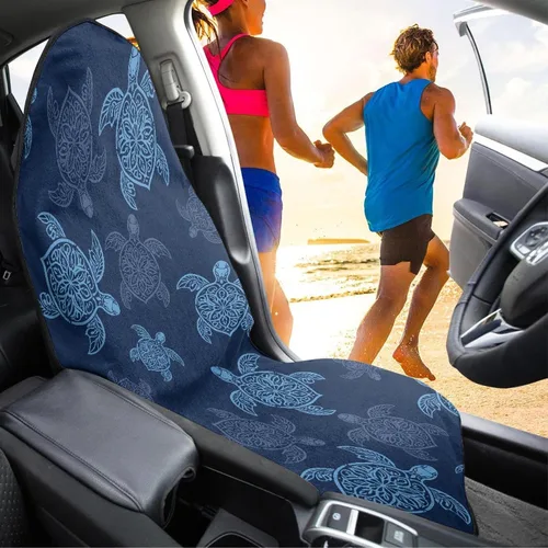 Vista 4 de Yewattles Turtle - Protector de toalla impermeable para asiento de automóvil, protector para después de correr, nadar, entrenamiento, Tortuga