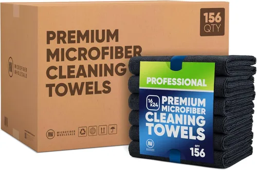 Vista 10 de Microfiber Wholesale Toallas de microfibra Pro Multi Surface de 16" x 24" Paquete de 6 (negro)