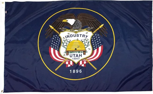 Vista 50 de FlagSource Bandera del estado de Alabama, material de nailon 200D con certificación FMAA, resistente, fabricada en Estados Unidos, resistente a