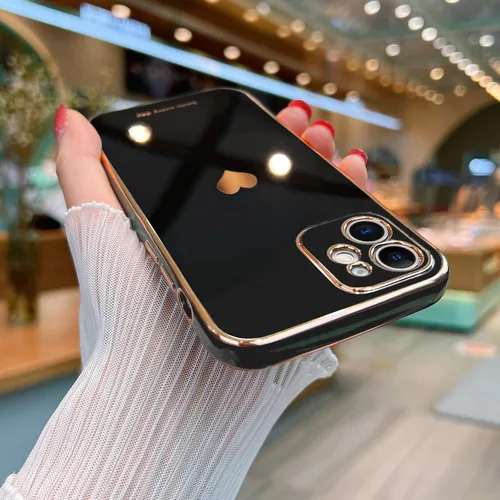 Vista 2 de Teageo Funda compatible con iPhone 12 para mujeres y niñas, linda diseño de corazón de amor, lujo brillante, cubierta trasera suave elevada