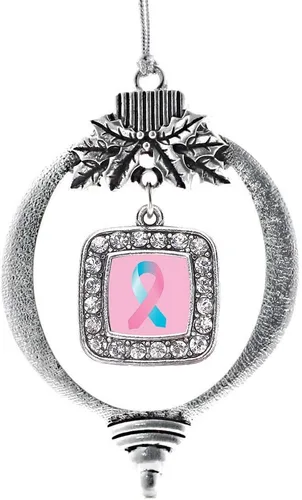 Vista 104 de Inspired Silver - Bon Voyage Cruise Ship Charm Ornamento – Adornos navideños cuadrados de plata con joyas de circonita cúbica