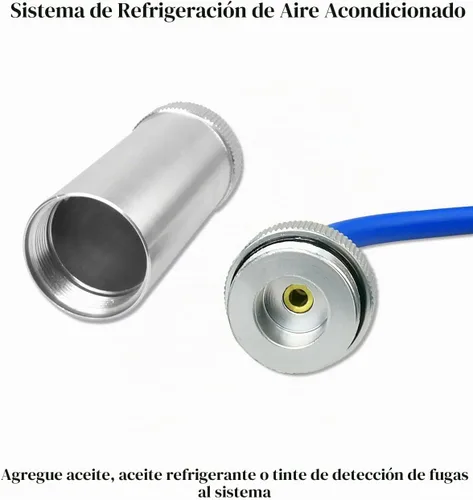 Vista 5 de Inyector de aceite y tinte para aire acondicionado R134A, kit de inyector de aceite para compresor con acoplador rápido de 2 OZ, herramienta HVAC