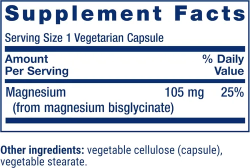 Vista 3 de Life Extension Glicinato de Magnesio, Salud Cardíaca, Salud Ósea, Apoyo para Nervios y Músculos, Altamente Absorbible, Sin Gluten, Sin OMG