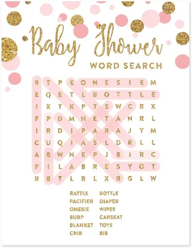 Vista 48 de Andaz Press Colección de fiesta de baby shower de niña con purpurina de oro rosa rubor, pancarta colgante con cuerda, Welcome Baby!, 5 pies, 1 juego