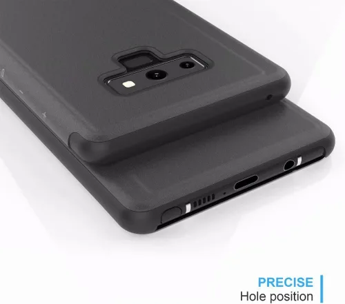 Vista 8 de Funda para Galaxy Note 9 Lujo Clear View Espejo Electroplate Diseño de Maquillaje Flip Wallet 360 Cuerpo Completo Protección de Pantalla Integrada
