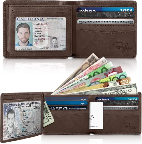 Vista 2 de Billetera de dos espacios para identificación, sostenedor de RFID, compartimento para tarjetas de capacidad extra, lo mejor en protección