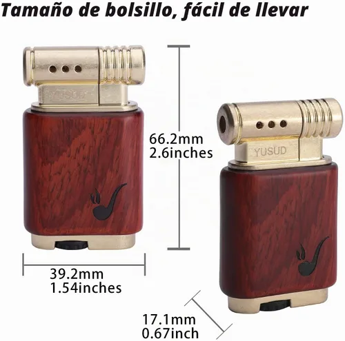 Vista 6 de Yusud Encendedor Vintage de Trinchera, Encendedor Fresco de Butano Recargable, Encendedor Antiguo con Tapa, Encendedores de Mesa de Llama Suave