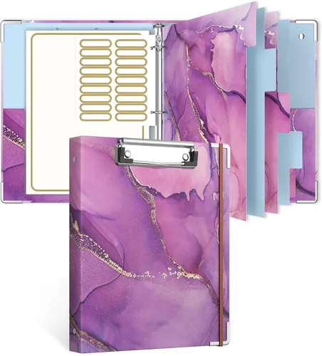 Vista 22 de Rouidr Carpeta de 3 anillos con portapapeles, 1 pulgada, 8.5 x 11 pulgadas, tamaño carta, carpetas organizadoras con pestañas divisorias y fundas